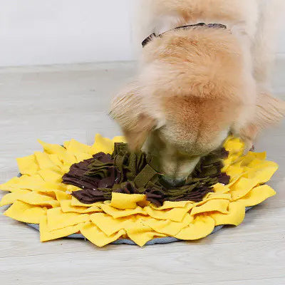 Sunflower Pet Snuffle Mat for Slow Feeding and Training