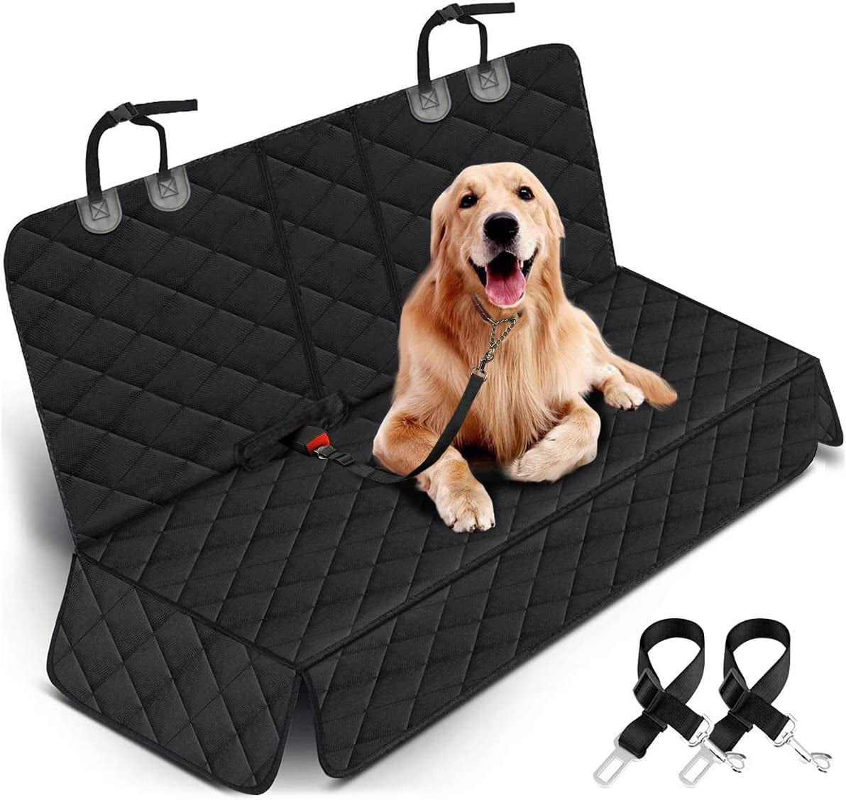 Premium Waterproof Dog Car Seat Cover - Universal Fit Backseat Protector with Adjustable Straps for All Vehicles - Non-Slip, Scratch Resistant, and Easy to Clean - Perfect for Pets and Kids!